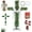 B, variant on Foldable Artificial Christmas Tree - Encrypted Detachable Cross Tree with LED Lights, Silk Scarf & Wooden Vine Wreath, Includes 1pcs Storage Bag & 3pcs Xmas Stockings for Home Holiday Decor, 59in, A