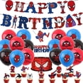 thumbnail image 1 of Spider-man tema superhéroe suministros de decoración para fiesta de cumpleaños Banner Cake Toppers conjunto de globos, 1 of 3