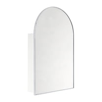 TEHOME Chrome Arched Medicine Cabinet, 24x36 inches, Recessed/Surface Mount