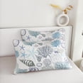 thumbnail image 6 of 3pcs Queen Size Coastal Quilt Set - Beach Bedding for Summer! Lightweight, Reversible Nautical Bedspread Comforter with Pillow Shams, Soft Microfiber - Ocean Vibes Inside!, 6 of 6