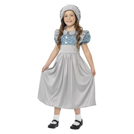 Smiffys Victorian School Girl Costume, Large, Grey