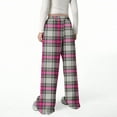 thumbnail image 5 of ATOGUTA Girls Long Pants Boys Soft Plaid Long Pj Pants Kids Cute Elastic Waist Drawstring SLeep Bottoms with Pockets Size 5T-15, Hot Pink, 5 of 6