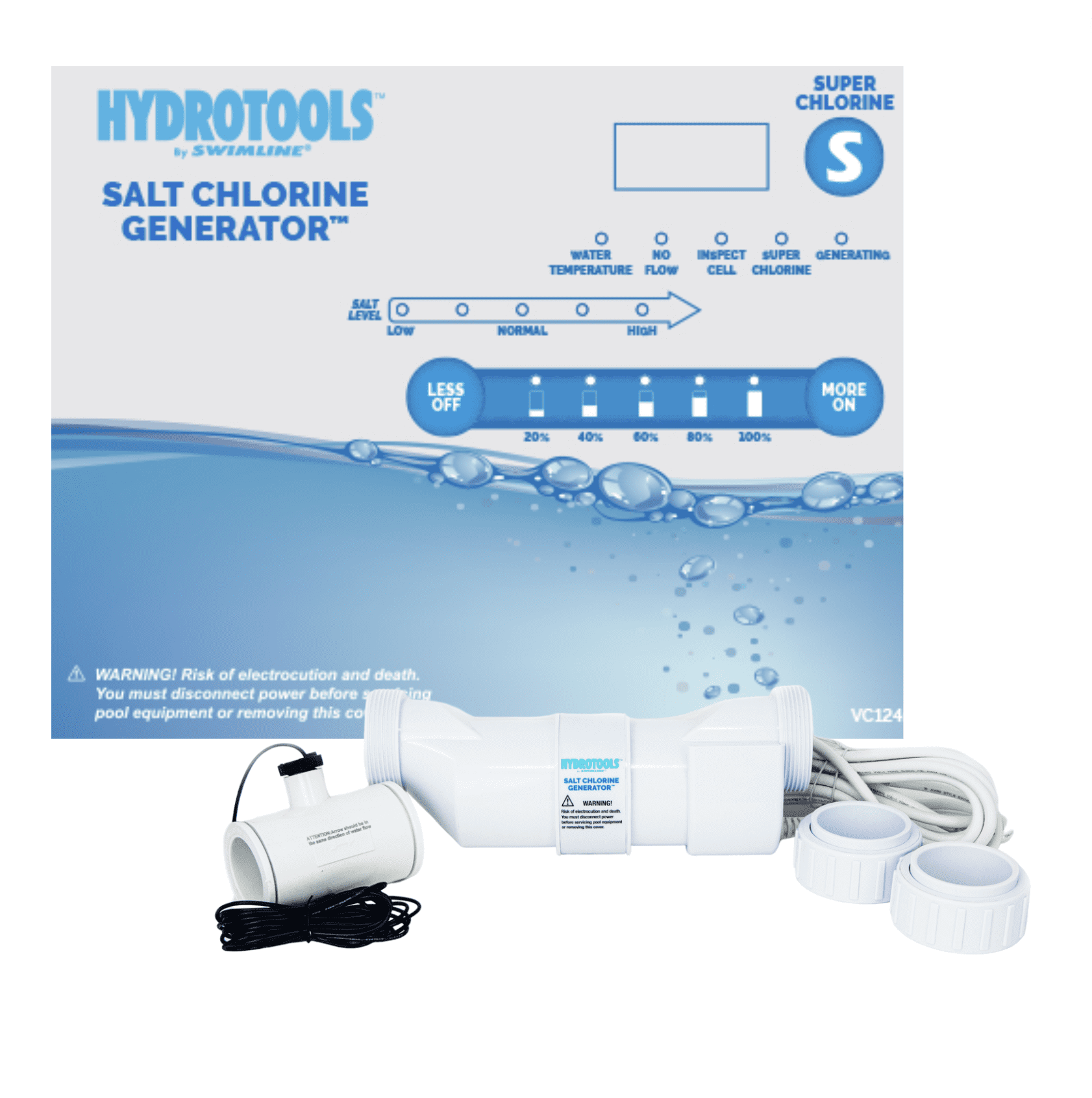 Rx Clear Hydrosalt Cell Electronic Salt Generator Chlorinator For Inground Swimming Pool | 30,000 Gallons | Compatible With Hayward Aqua Rite | Enjoy Silky Smooth Skin Without The Smell Of