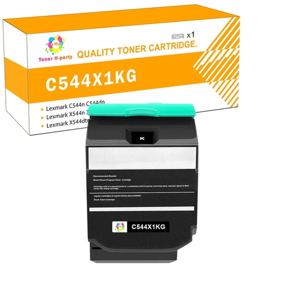 Toner H-Party 1-Pack Compatible Toner Cartridge for Lexmark C544X1KG for Use with Lexmark C544n C544dn C544dtn C544dw Lexmark X544n X544dn X544dtn X544dw Black