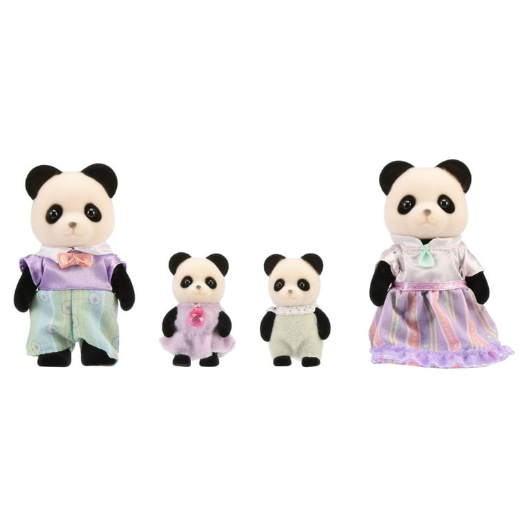 Pookie Figures Critters Family, Set 4 Calico Panda Collectible Doll of
