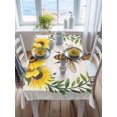 thumbnail image 3 of Sunflowers Bees Rectangle Tablecloth, Spring Farmhouse Honey Flowers Leaves Waterproof & StainResistant Tablecloth, Washable Oil-proof Table Cover for Dining/Party/Wedding/Camping/Buffet 52x70 In, 3 of 9