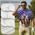 thumbnail image 7 of Binienty Patriotic Horse Racing Golf Shirt for Couple Relaxed Classic Fit Moisture Wicking Couple Shirt with Quarter Zip Versatile Tribal Short Sleeve Athletic Tops for Golf Running Sports, 7 of 7