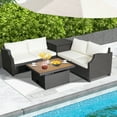 thumbnail image 2 of Costway 7pcs Patio Outdoor PE Wicker Cushioned Furniture Conversation Set Sectional Sofa, 2 of 10