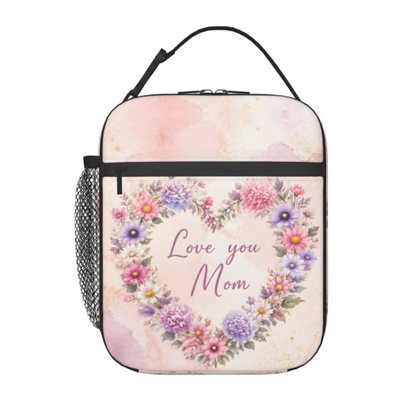 Mom Love Gift Lunch Bag Reusable Thermal Lunch Box with Handle for Women and Men