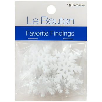 Favorite Findings White Assorted Snow Storm Flatback Buttons, 15 Pieces