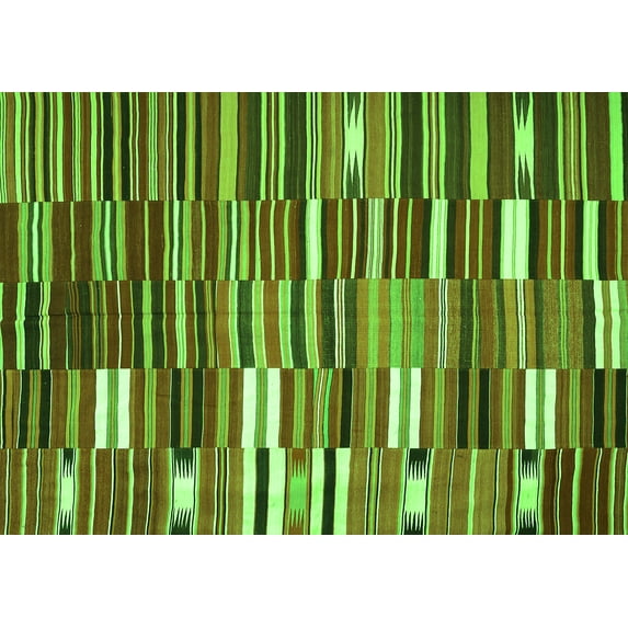 Ahgly Company Indoor Rectangle Oriental Green Traditional Area Rugs, 8' x 12'