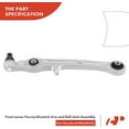 thumbnail image 6 of A-Premium Front Forward Lower Control Arm, with Ball Joint & Bushing, Compatible with Audi A6 2006-2011, A6 Quattro 2005-2011, S6 2007-2011, Replace # K620452 4F0407151, 6 of 8