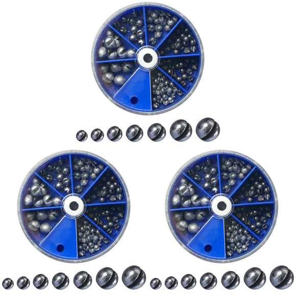 Peggybuy 7 Sizes Round Fishing Line Sinker 0.2/0.28/0.38/0.5/0.8/1.5/2g Split Shot Sinker