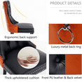 thumbnail image 3 of PU Dining Chairs, Accent Diner Chairs with Nailhead Trim and Back Ring Pull, PU and Velvet Fabric Dining Room Chairs, Side Chair Kitchen Chairs with High-end PU Back and Padded (Set of 8), 3 of 9