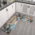 thumbnail image 3 of 2 Pcs Merry Christmas Kitchen Rugs and Mats Set of 2 Xmas Snowflake Winter Happy New Year Kitchen Mats for Floor Anti Fatigue Kitchen Rugs and Matsfor Outdoor Bedroom (47x17+30x17 inches), 3 of 7