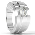 thumbnail image 2 of Pompeii 2 Ct Emerald Cut Moissanite Solitaire 12mm Men's Ring White Yellow or Rose Gold, 2 of 5
