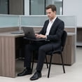 thumbnail image 5 of Guyou Set of 5 Black Stackable Conference Room Chairs with Flip-up Tablet Arm, Mesh Reception Chair with Back, Ergonomic Office Chairs, Visitor Chairs for Conference Room Training Room School, 5 of 16