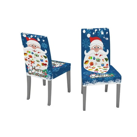 

Christmas Table and Chair Covers Santa Claus Bells Pattern for Kitchen Dining Room Tablecloth Decorations Bells Tablecloth 140x180