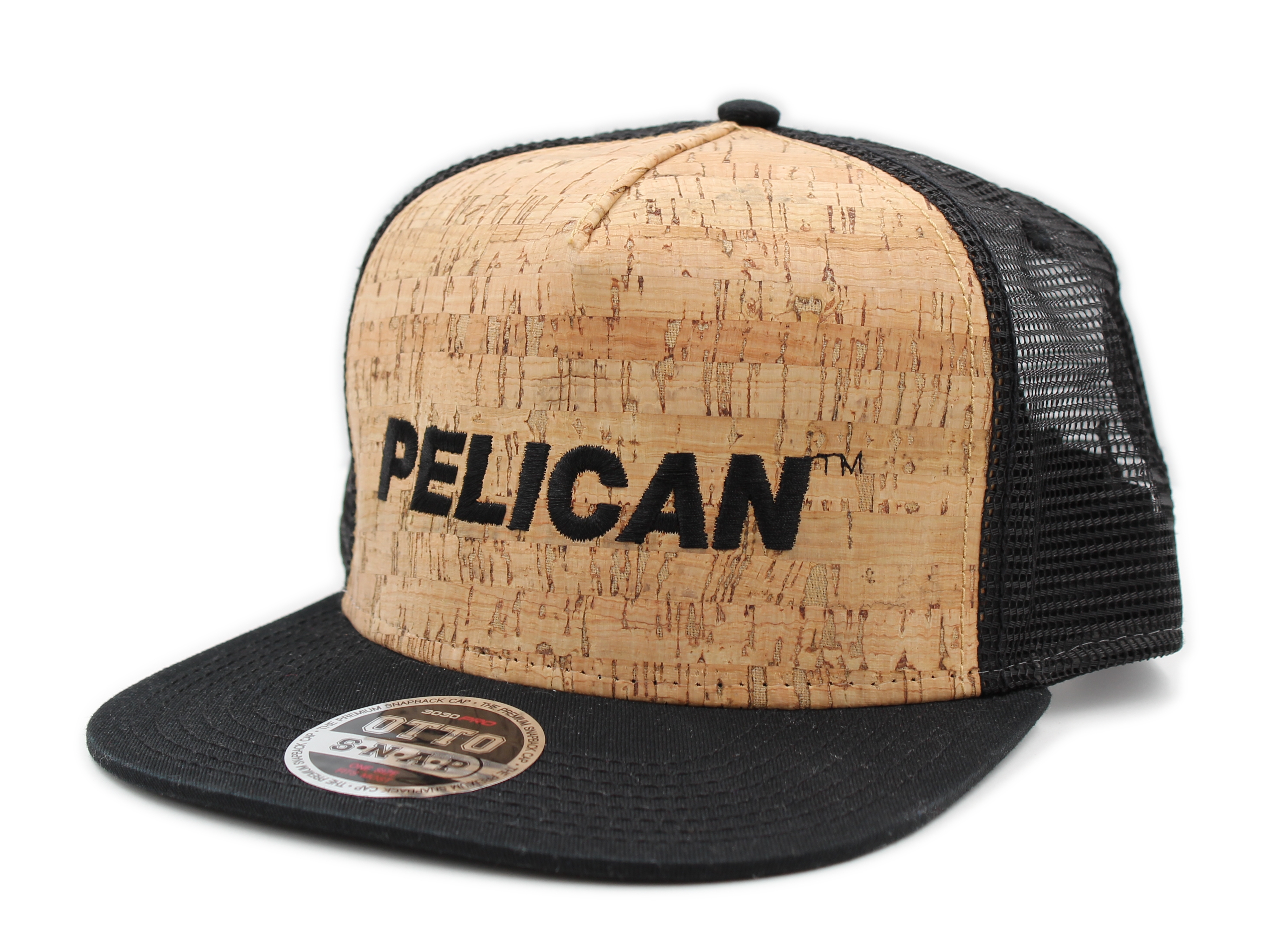 Pelican Cork Square Visor Hat Five Panel Mesh Back Trucker Snapback Hat