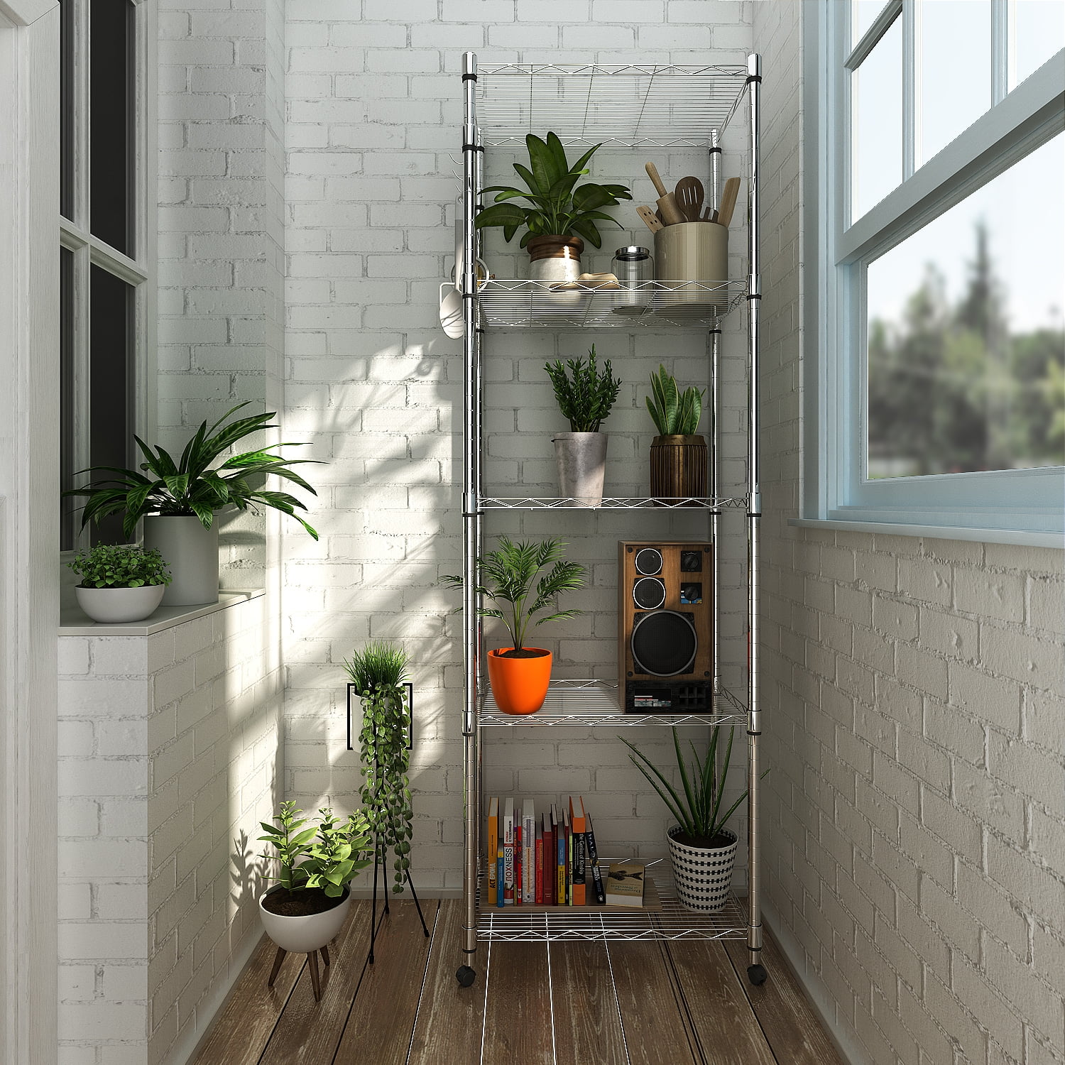 New Kitchen Storage Shelves On Wheels for Large Space