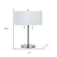 thumbnail image 3 of 24" Nickel Metal Two Light Table Lamp With White Empire Shade, 3 of 6