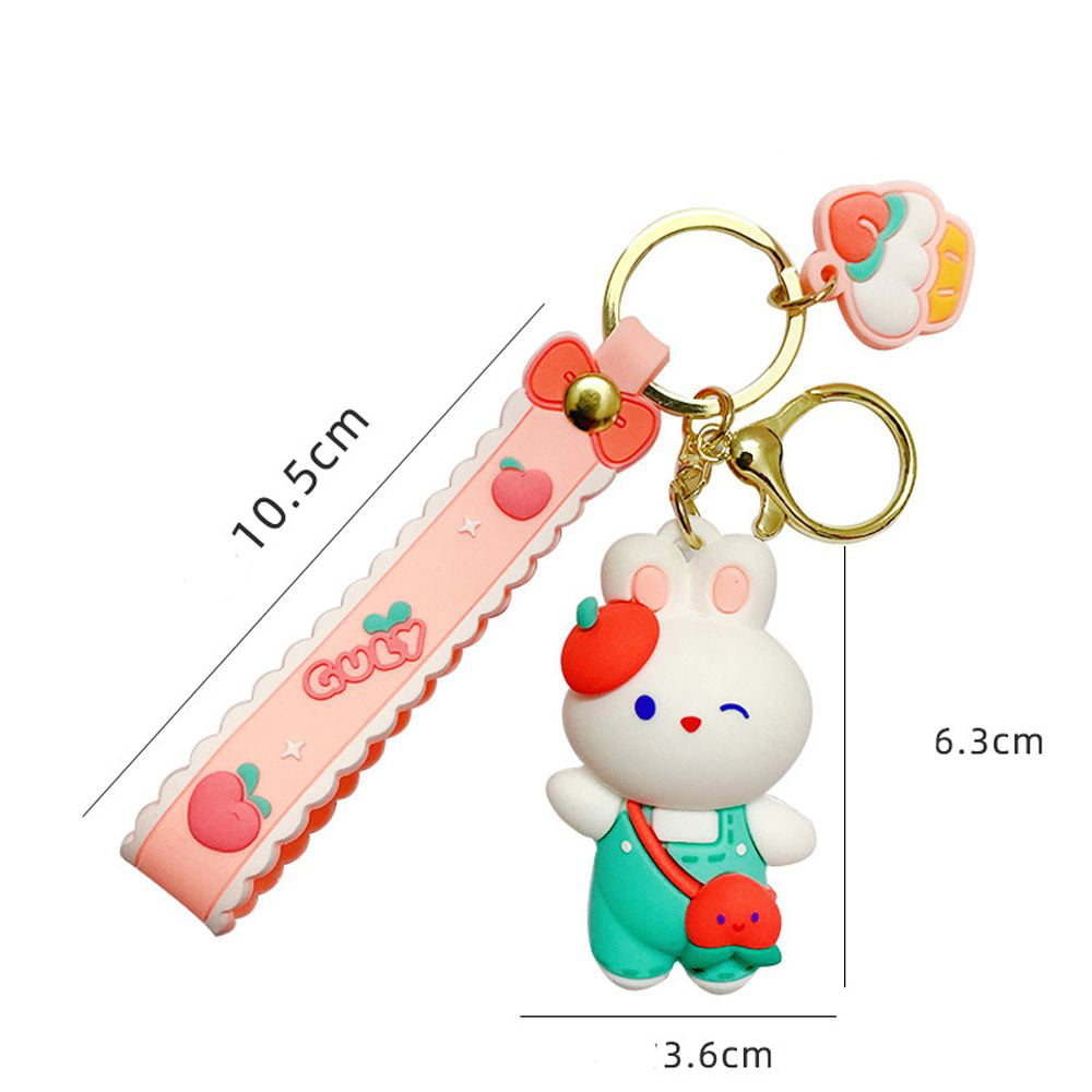 Cartoon Eyes Are The Letters of The Rabbit Key Chain PVC High Quality  Keychain Car Key Ring Birthday Gifts for Children Gift