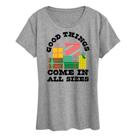 Instant Message - Good Things Come In All Sizes Christmas Presents- Women s Short Sleeve Graphic T-Shirt