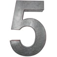 thumbnail image 4 of Huge 20" Metal Number Five 5" Wall Decor, Silver with Rusted Edges, Galvanized Wall Mountable Decoration for Country, Mid-Century, or Farmhouse Themed Room or Event, 4 of 6
