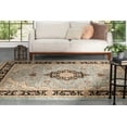 thumbnail image 6 of Noble Medallion Red Green Ivory Light Blue Black Persian Floral Oriental Formal Traditional Area Rug Shed Free Modern Contemporary Transitional Soft Living Dining Room Rug, 6 of 7