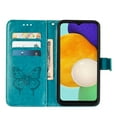 thumbnail image 6 of Feishell for Samsung Galaxy A14 5G 6.6 inch Flip Wallet Case with Wrist Strap,Butterfly & Flower Embossed Pattern PU Leather Magnetic Buckle Folio Credit Card Slots Kickstand Phone Case,Blue, 6 of 10