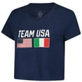 thumbnail image 2 of Women's Navy Team USA Country Flags Loose Cropped T-Shirt, 2 of 3