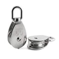 thumbnail image 2 of JCBIZ 2-Pack M50 Single Pulley Block Stainless Steel Heavy Duty Hardware Single Wheel Swivel Rigging Lifting Wheel Fixed Pulley for Wire Rope Loading 400kg, 2 of 4