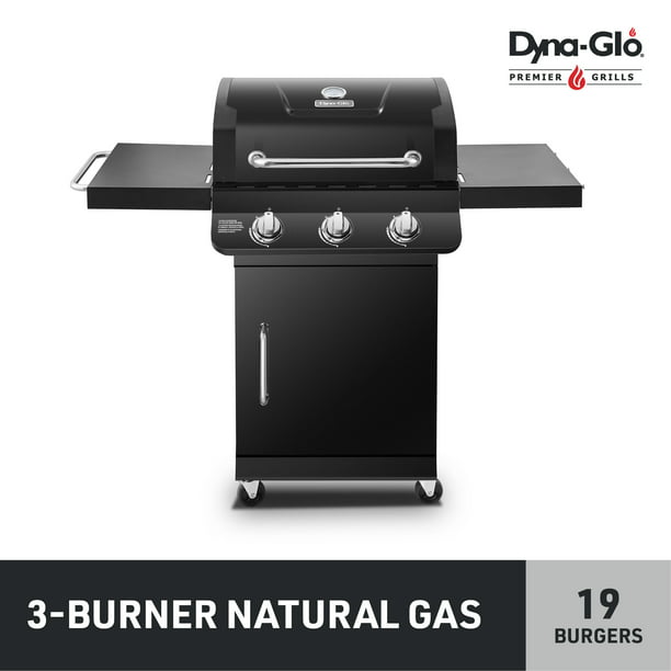 Fra flugt Personlig Dyna-Glo Premier 3 Burner Natural Gas Outdoor Grill Black - Walmart.com