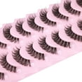 thumbnail image 5 of False Eyelashes Natural Look Clear Band Lashes Cat Eye Faux Mink Eyelashes 3D Volume Fake Lashes Wispy Strip Lashes Pack, 5 of 13