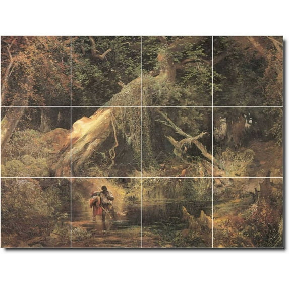 Ceramic Tile Mural-Thomas Moran Landscapes Painting 570. 48" w x 36" h using (12) 12 x 12 ceramic tiles