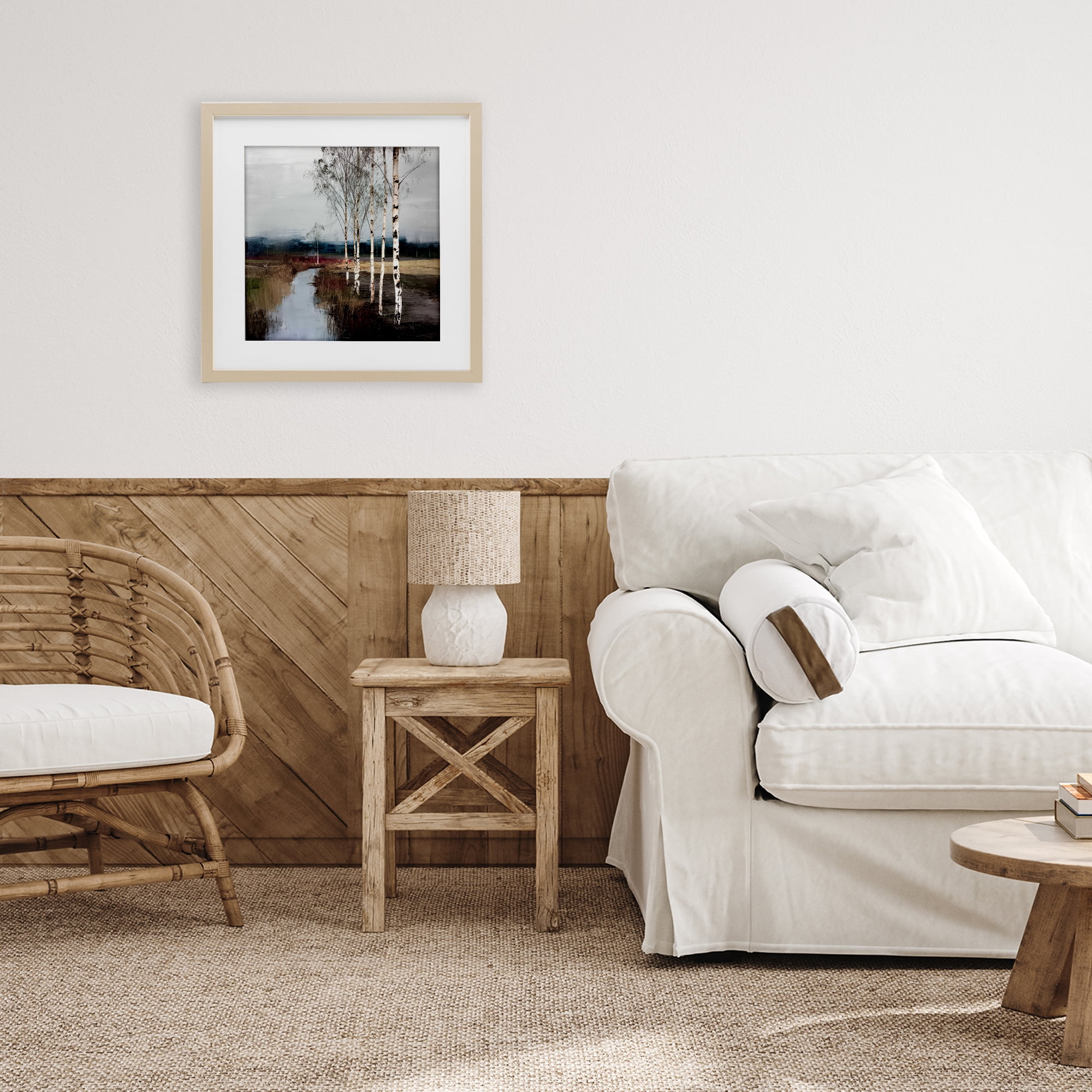 Stupell Industries Birch Creek River Birch Framed Print Under Glass, design by Kim Curinga
