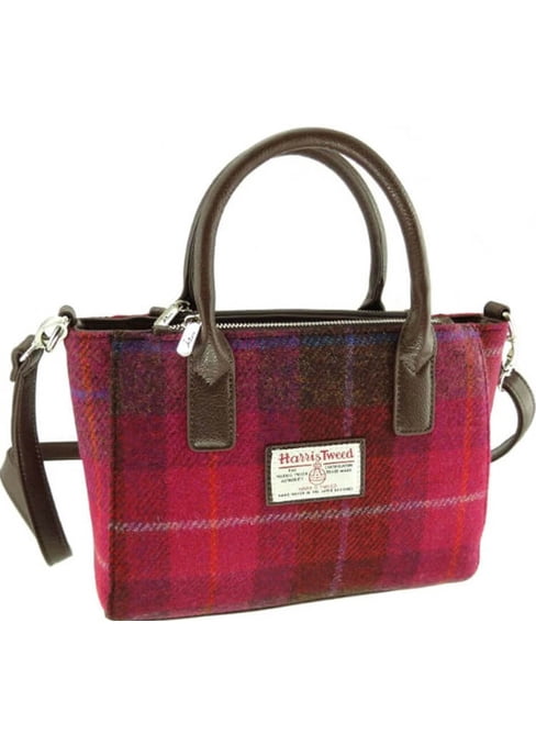 Harris Tweed Large Tote Bag – Genuine Scottish Wool Tartan Design With Detachable Strap (12x17 Inches)