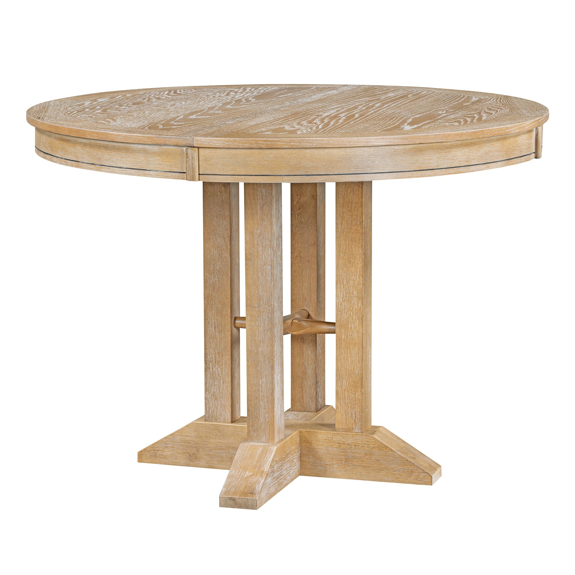 Euroco 42"-56" Extendable Dining Table for 4-6, Farmhouse Oval Kitchen Table with Removable Leaves & X-shape Base, Dinner Table for Kitchen Living Room,Space Saving,Natural