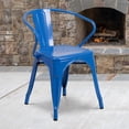 thumbnail image 2 of Bowery Hill Metal Stackable Dining Arm Chair in Blue, 2 of 6