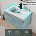 thumbnail image 5 of 30" Wall Mounted Bathroom Vanity with Ceramic Sink Top, Faucet, Decorative Wavy Edge, 5 of 10
