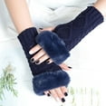 thumbnail image 2 of Women's Winter Warm Solid Knit Warm Arm Gloves With Wool Suitable For Driving And Writing, 2 of 4