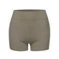 thumbnail image 2 of A2Y Women's Basic Solid Premium Cotton High Rise Bike Shorts Ash Mocha L, 2 of 5