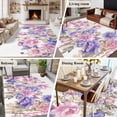 thumbnail image 5 of 5'x7' Area Rugs, Pink Blue Spring Floral Indoor Outdoor Area Rug for Living Room Bedroom, Summer Flower Botanical Washable Bathroom Rugs Kitchen Floor Carpet Mats Home Decor Aesthetic, 5 of 8
