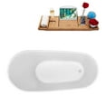 thumbnail image 3 of 63" Streamline N460-IN-WH Soaking Freestanding Tub and Tray With Internal Drain, 3 of 7