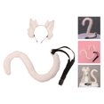 thumbnail image 1 of Paquete de 2 diademas con de gato de imitación, conjunto de co de felpa, disfraz de Carnaval y Halloween para mujer, do de Rosa Macarena Traje de juego de cosplay, 1 of 7