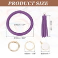 thumbnail image 2 of Llavero de Pulsera Circular de Cuero PU Uxcell, Borlas con Colgante, Pulsera de Anillo Clave para Mujeres, Accesorios de Llave de Coche - 1 PCS (Púrpura), 2 of 6