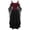 Wine, variant on Women's Gothic Punk Dress Boho Set Gothic High Waist Gown Dress Halloween Trumpet Sleeves Chemise Boho Set M