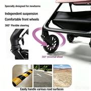Lightweight Baby Stroller, Compact Travel Stroller,Infant Pram with Raincoat&Cup Holder,9.92lbs,0-24 Months,Pink