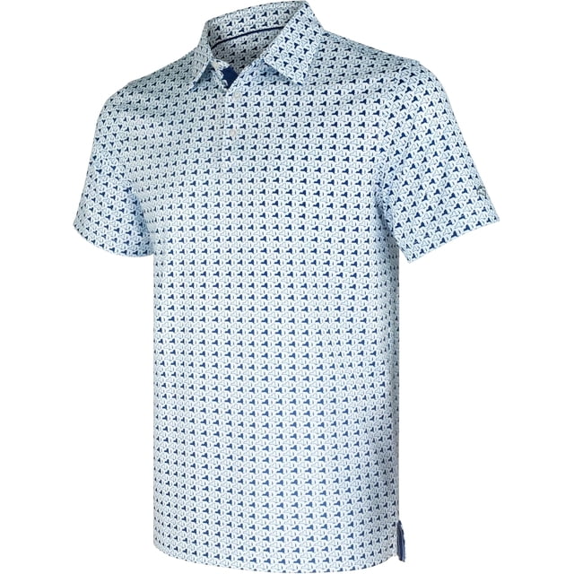 Chemises de Golf pour Hommes à Manches Courtes, Évacuation de l'Humidité, Ajustement Sec, Motifs Imprimés, Col à Revers, Performance Polo Chemises de Golf pour Hommes