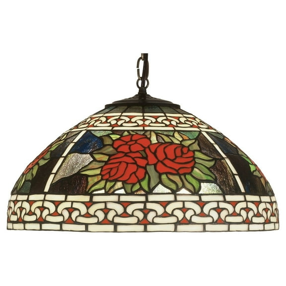 18 Inch Wide roses & scrolls Pendant.603